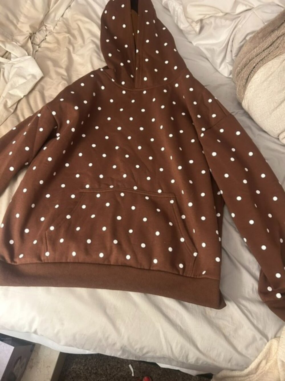 brown polka dotted sweat set